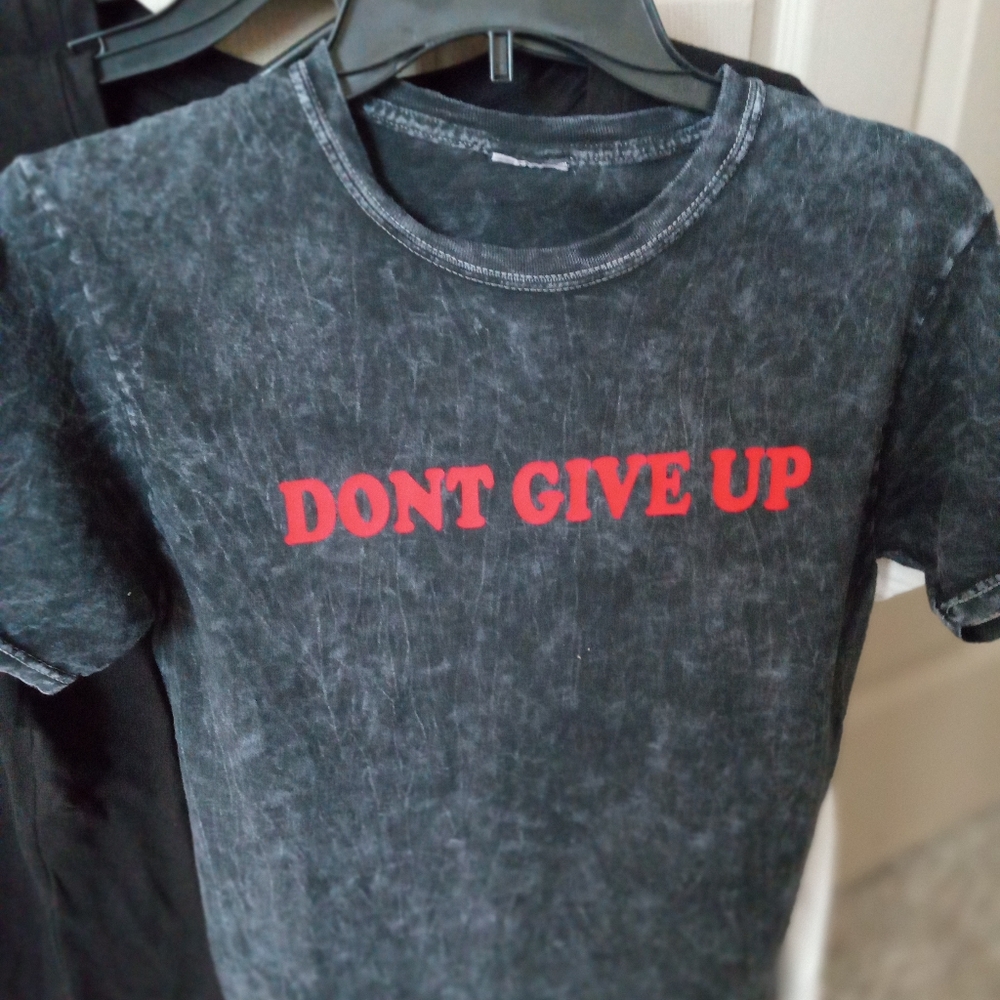 Brand new stone washed short sleeves T-shirt with red letters